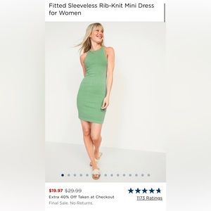 Old Navy Fitted Sleeveless Rib-Knit Mini Dress for Women size Medium